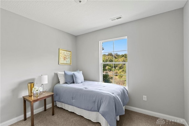 bedroom with carpet