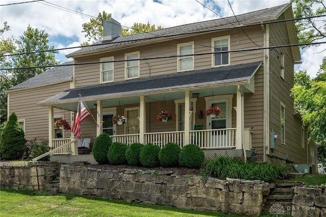 view of front of house featuring covered porch