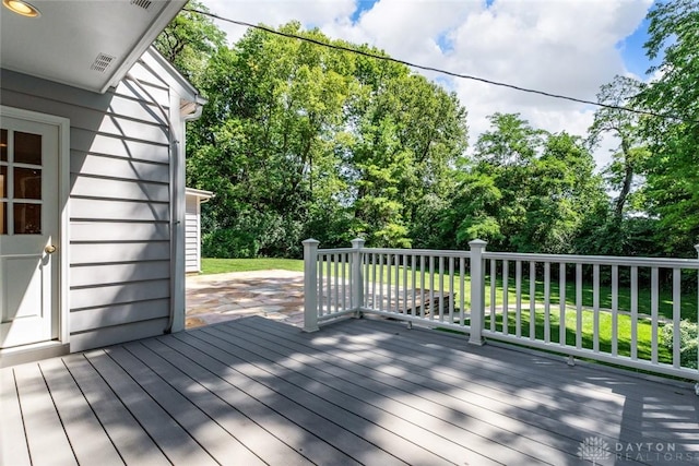 deck with a lawn