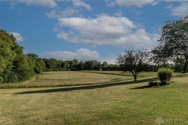 view of yard with a rural view