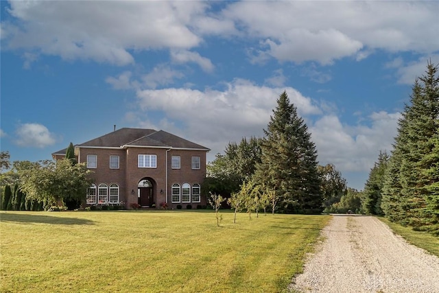 view of front of home with a front yard