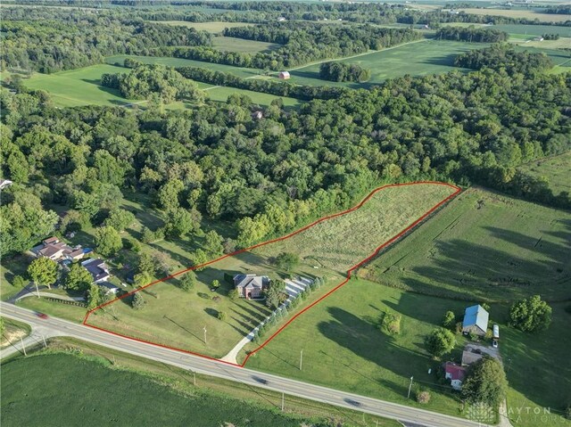 bird's eye view with a rural view