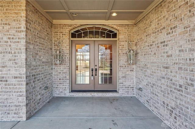 entrance to property with french doors