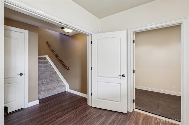 interior space featuring dark hardwood / wood-style floors