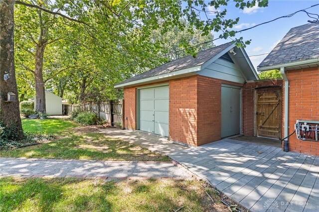 view of garage