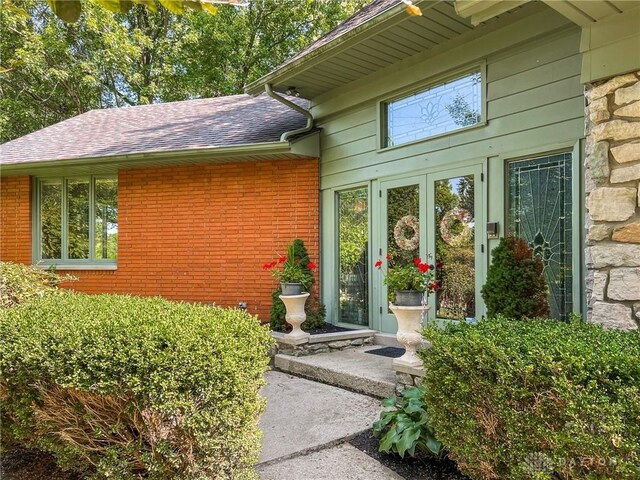 entrance to property with french doors