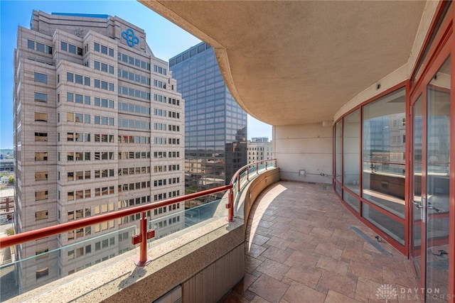 balcony with a city view