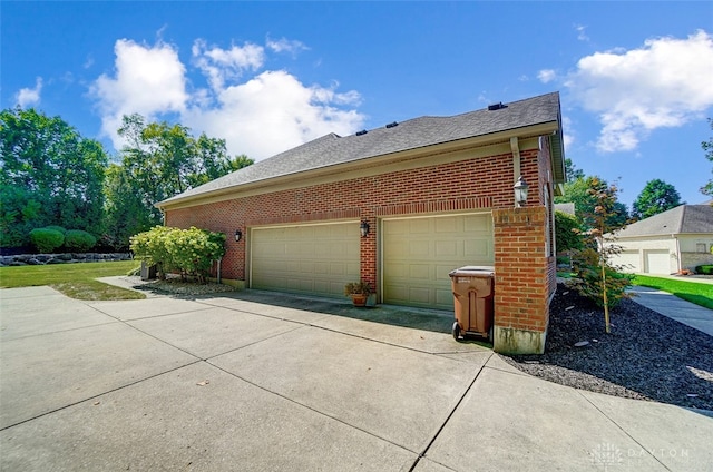 view of garage