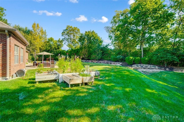 view of yard with a gazebo