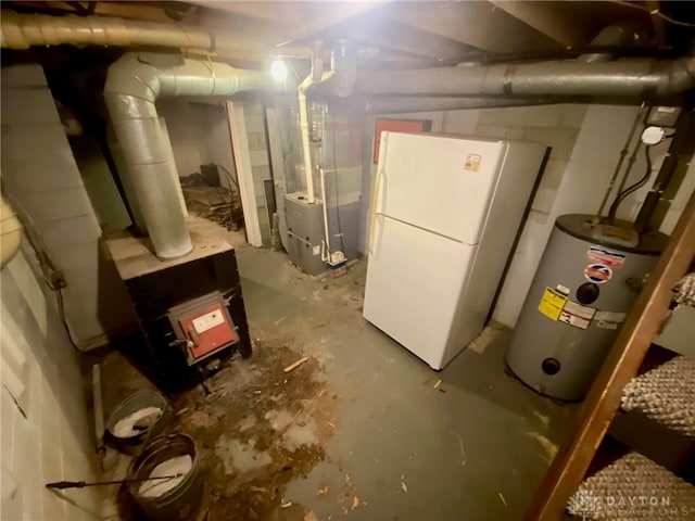 interior space featuring water heater