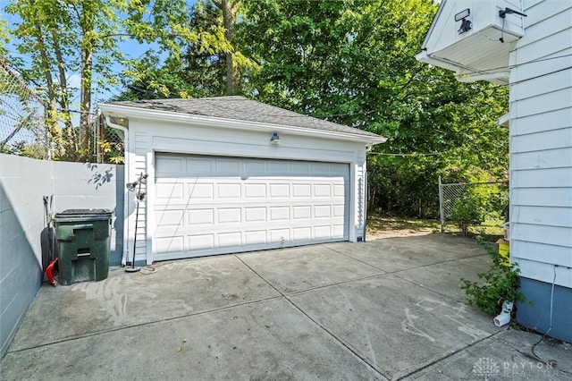 view of garage