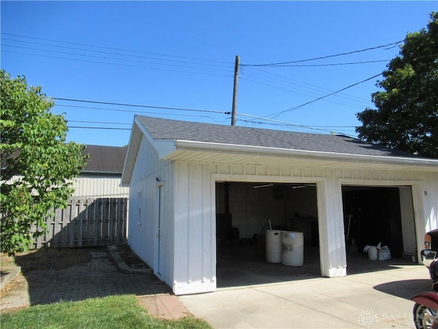 view of garage