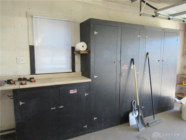 interior space with concrete floors