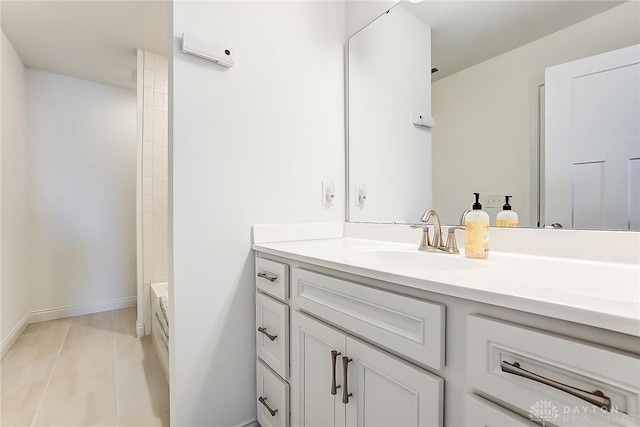 bathroom featuring vanity and shower / bathing tub combination