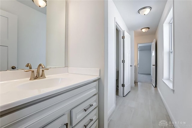 bathroom featuring vanity and tile patterned floors