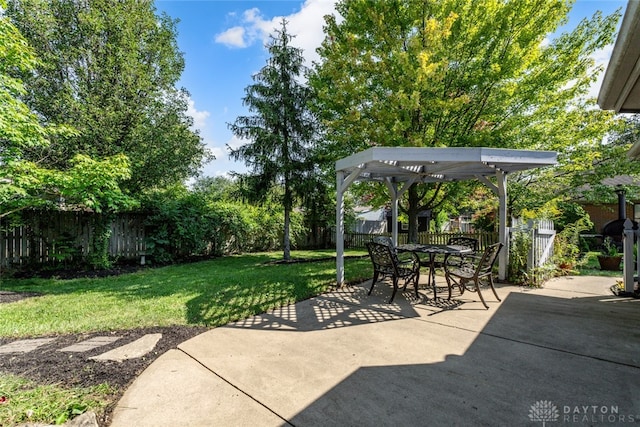 view of patio / terrace featuring a pergola