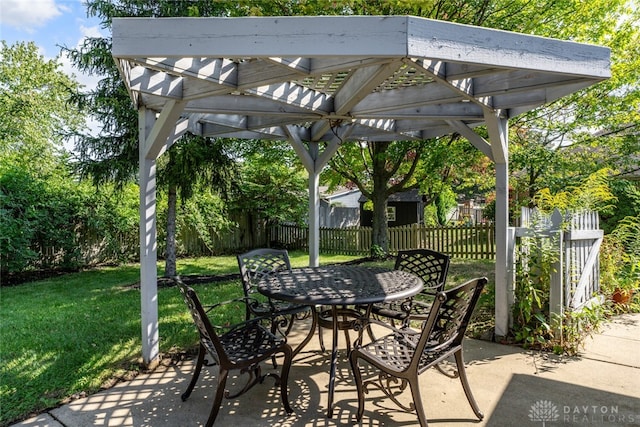 view of patio / terrace featuring a pergola