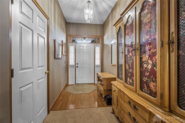 entryway featuring light wood-type flooring