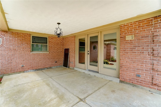 view of patio / terrace featuring french doors