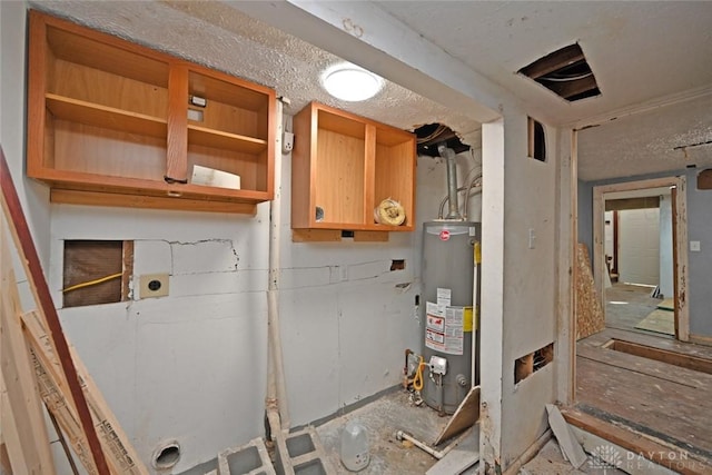 utility room featuring water heater