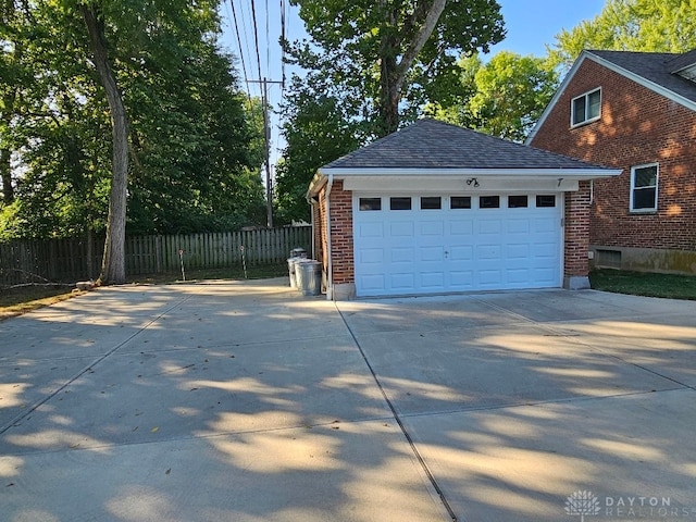 view of garage