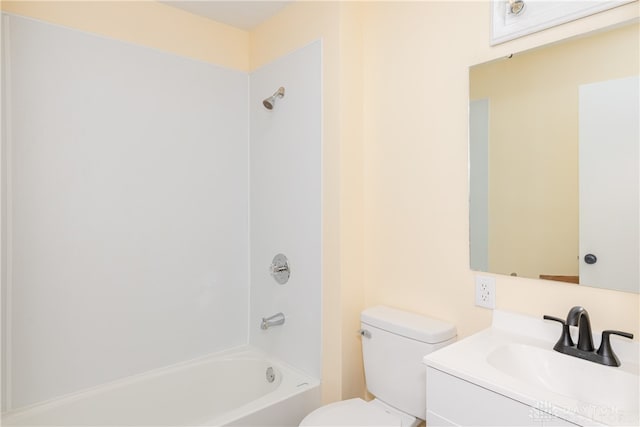 full bathroom with vanity, toilet, and shower / bath combination