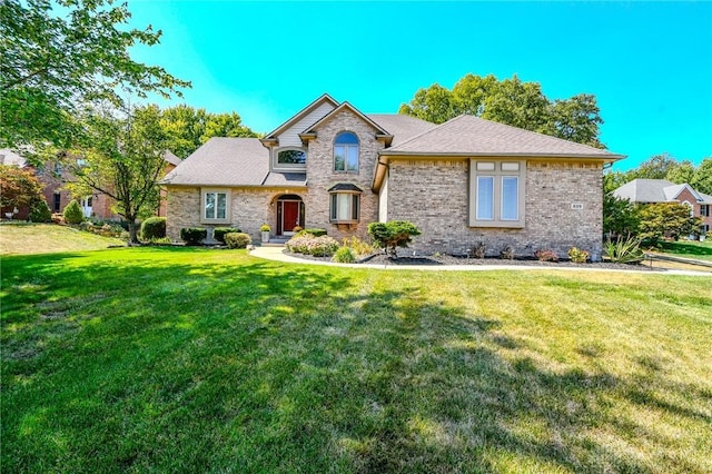 view of front of home with a front yard