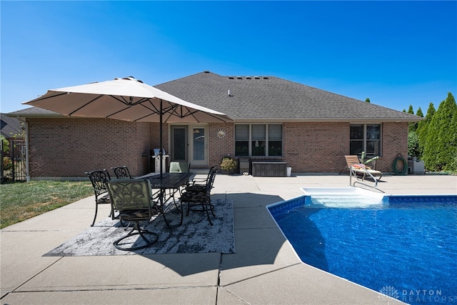 view of swimming pool with a patio