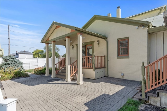 view of patio with covered porch