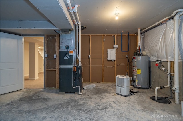 utilities featuring gas water heater and heating unit