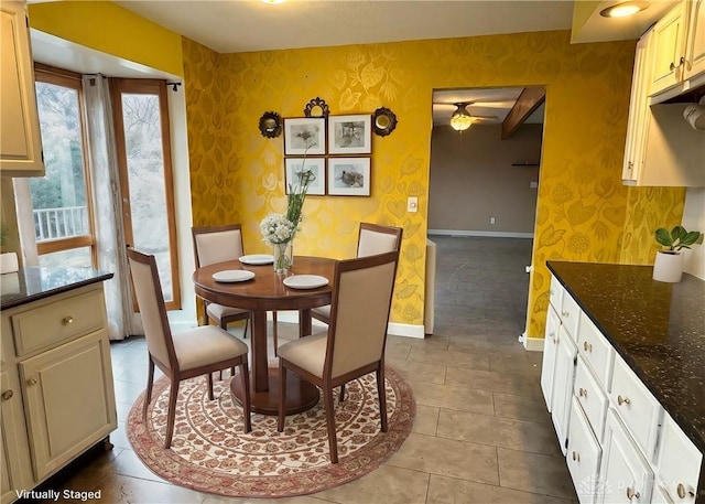 view of tiled dining space