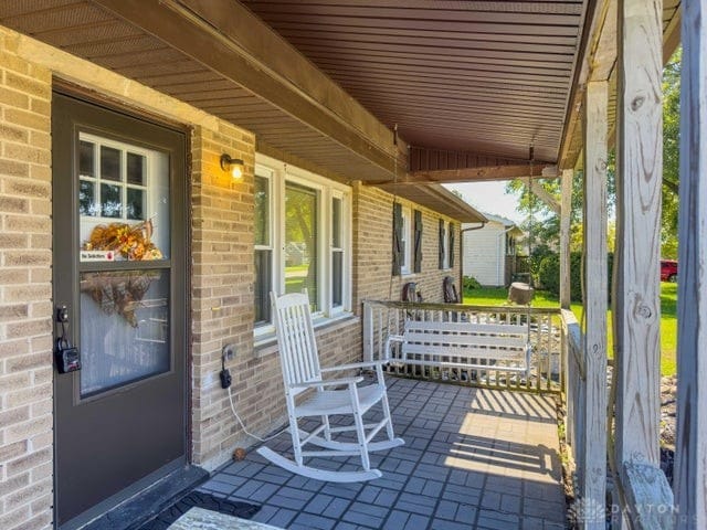 view of patio featuring covered porch