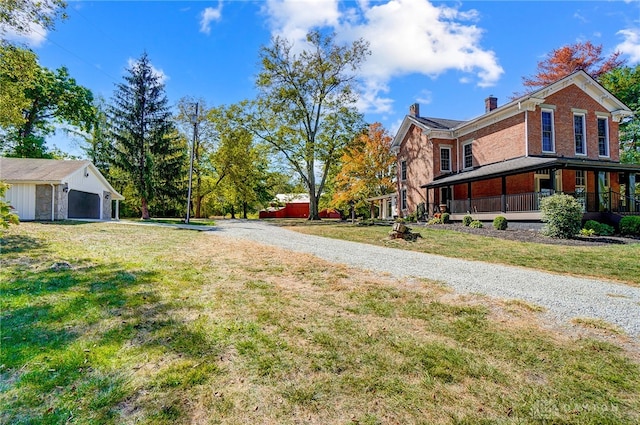 exterior space with a yard