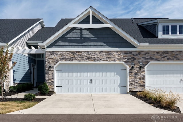 view of front of house with a garage