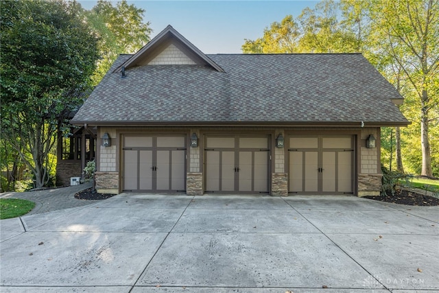 view of garage