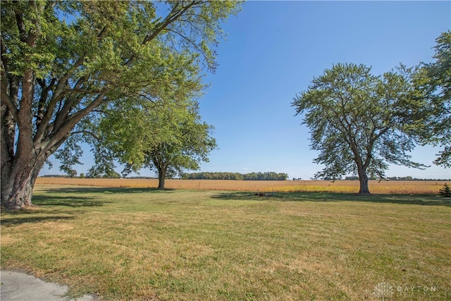 view of yard with a rural view