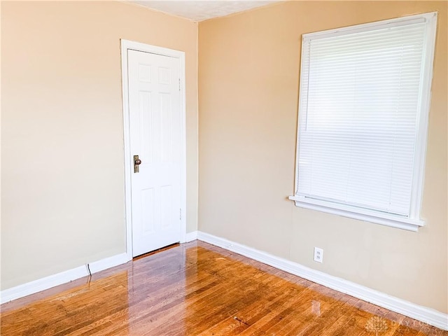 spare room with wood-type flooring