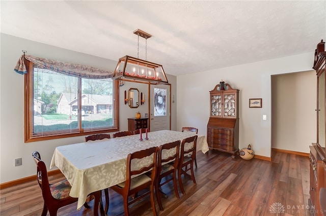 dining room featuring dark wood-type flooring