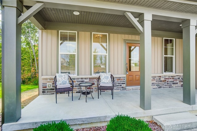 view of patio featuring covered porch