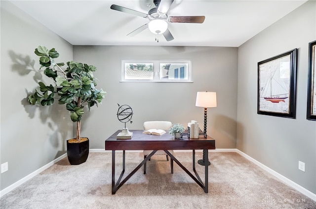 view of carpeted office