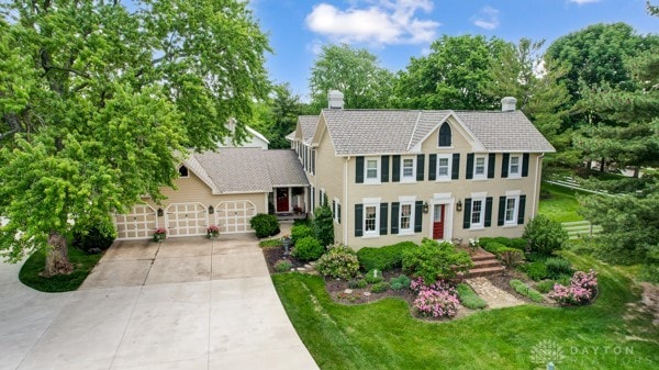 colonial house with a garage