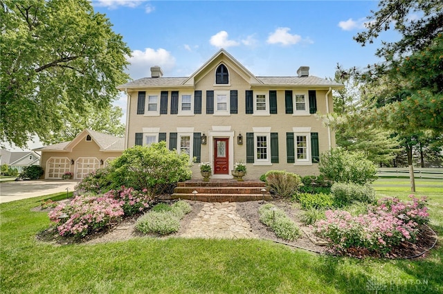 colonial house with a front yard