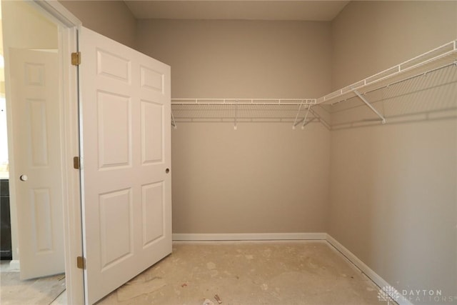 view of walk in closet