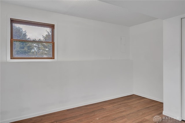 empty room with hardwood / wood-style floors