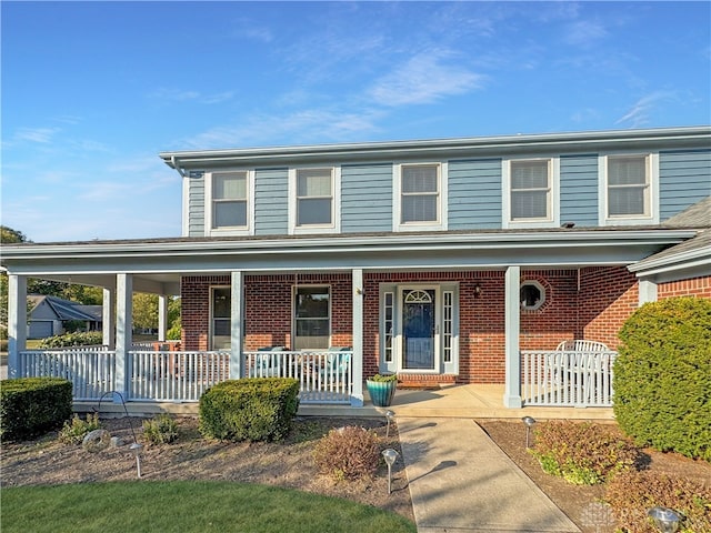 view of front facade featuring covered porch