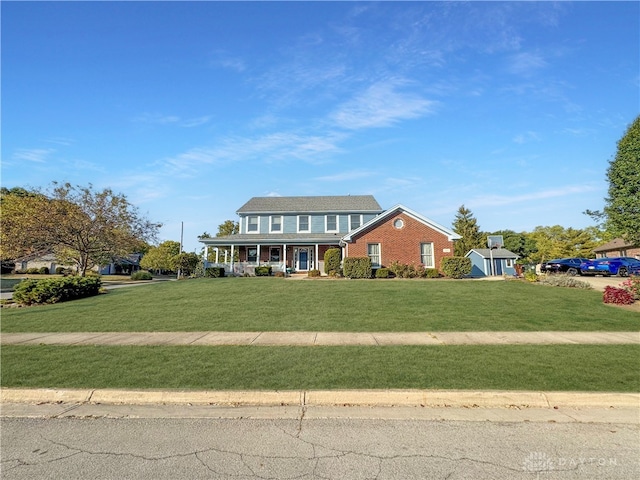 view of front of home with a front yard