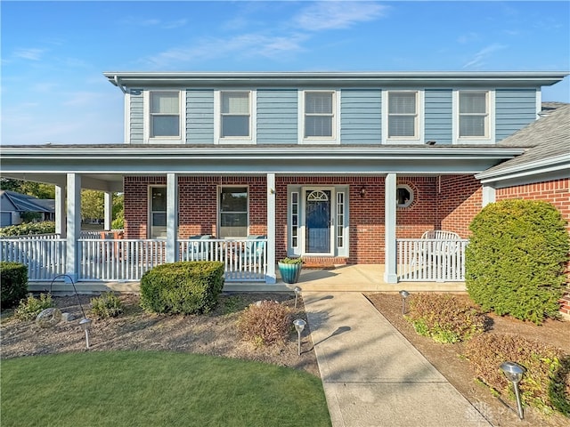 view of front of property with a porch