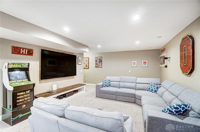 living room featuring carpet flooring