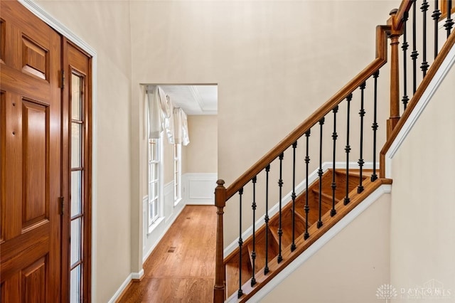 foyer with light hardwood / wood-style flooring