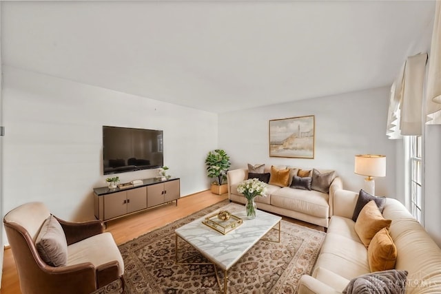 living room with wood-type flooring